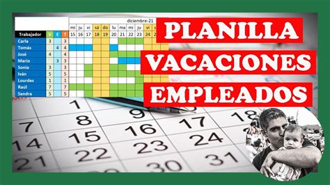 Planilla De Excel De Calendario De Vacaciones De Empleados Calendar