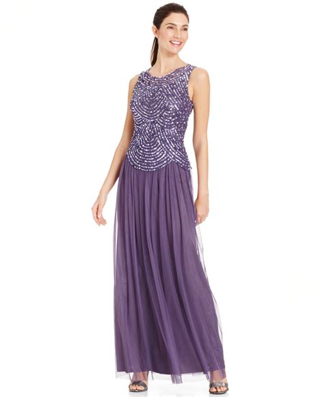 Vendu Patra 2183 Purple Plus Size Embellished Popover Gown Taille 46 Dresses Mother Of The