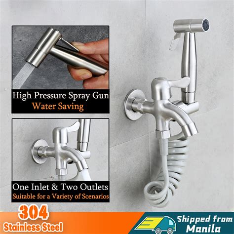 Stainless Steel In Wall Mounted Bidet Spray Complete Set Toilet