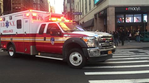 FDNY EMS AMBULANCE RESPONDING 7TH AVENUE IN THE MIDTOWN AREA OF