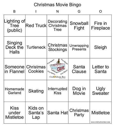 Christmas Movie Bingo - Craft Advent Box