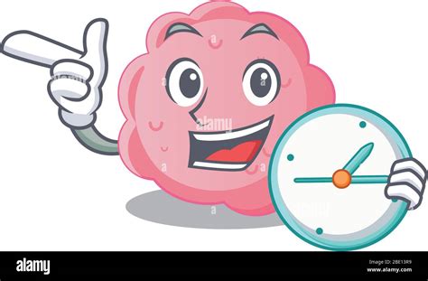 Anaplasma Phagocytophilum Mascot Design Concept Smiling With Clock