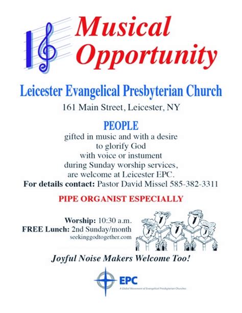 Announcements Leicester Evangelical Presbyterian Church