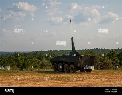 FORT BENNING Ga Spectators Gather To Watch The Patria Nemo 120 Mm