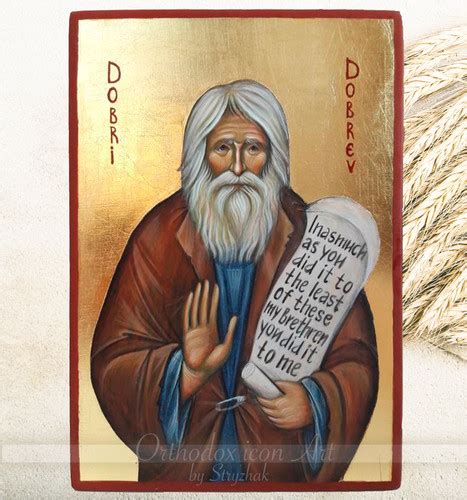 Orthodox Icon Dobri Dobrev Bolgarian Elder In Orthodox Church Painted