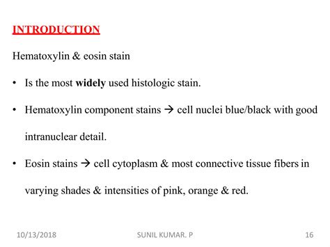 Hematoxylin And Eosin Staining Hand E Staining Ppt