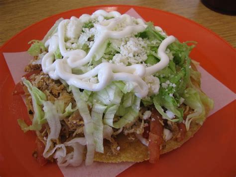 Tostada De Tinga Mexican Food Recipes Mexican Food Recipes Authentic