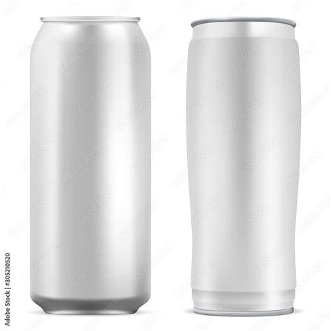 Aluminum can blank. Round soda mockup template. Realistic 3d metal beer ...