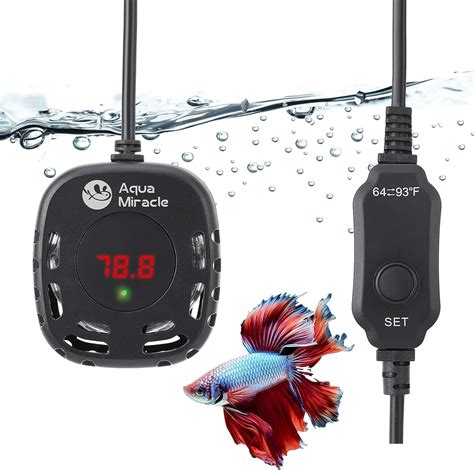 Aquamiracle Mini Calentador De Acuario Ajustable De W Calentador