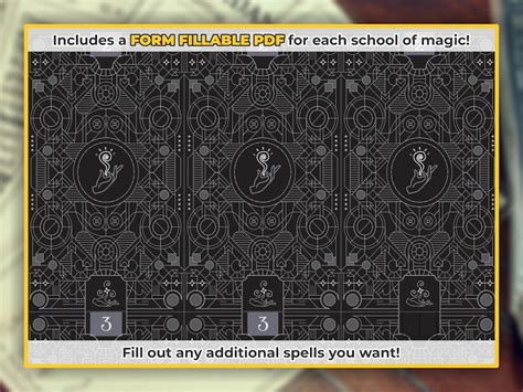 Wizard Spell Cards For Dnd E Form Fillable Pdfs Included Etsy