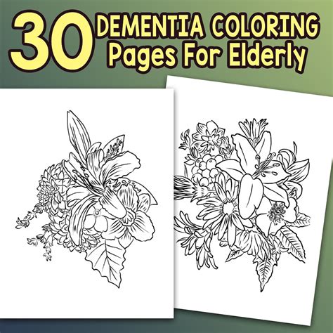 Best Value Dementia Coloring Books For Elderly Instant Download Large