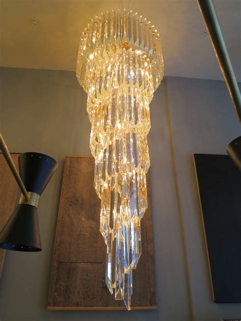 Large Murano Spiral Cascade Chandelier At Stdibs Cascading