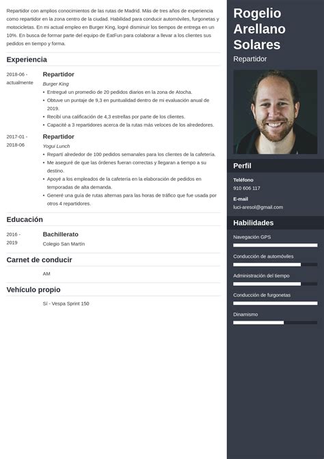 Curr Culum De Repartidor Ejemplos Y Gu A De Cv