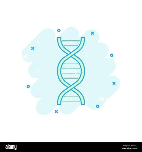 Vector cartoon dna icon in comic style. Medecine molecule sign illustration pictogram. Dna ...