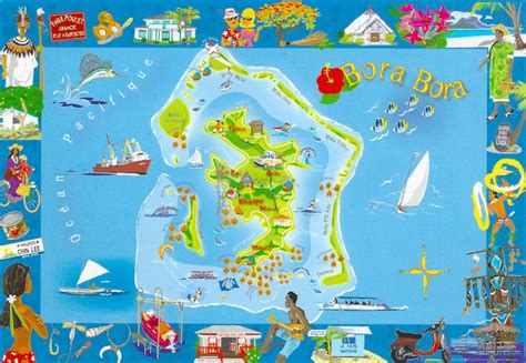 My Favorite Views: French Polynesia - Bora Bora, Map of the Island