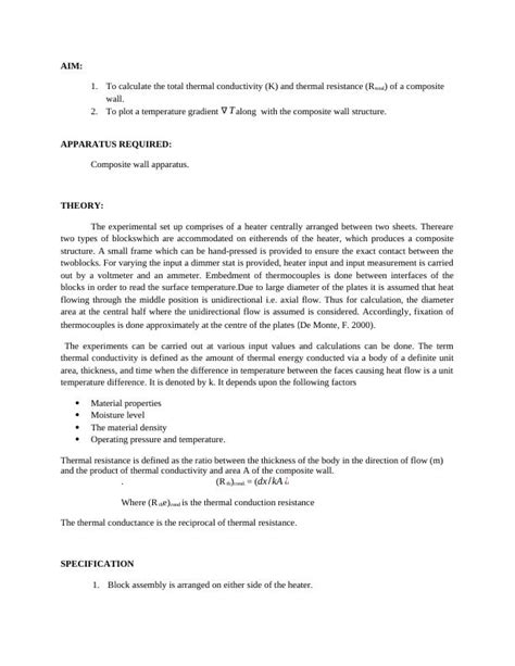 Measurement of Thermal Conductivity - Desklib