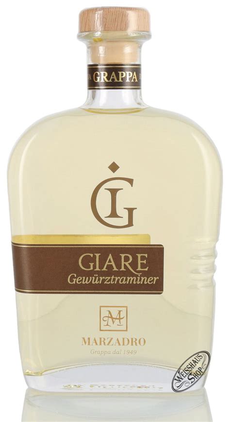 Marzadro Grappa Le Giare Gewürztraminer 41 vol 0 70l Weisshaus Shop