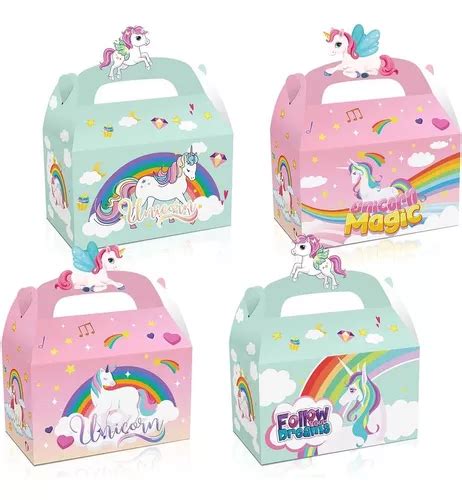 Juego Caja De Regalo Unicornio Recuerdo Dulcero Reutilizable Meses