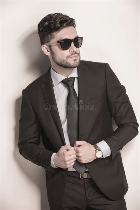 Business Man With Sunglasses Holding His Suit Stock Image Image Of Beard Face 42666991