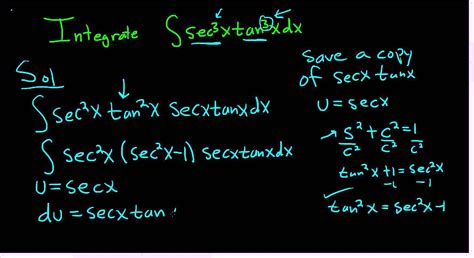 Trigonometric Integrals Powers Of Secant And Tangent Sec 3 X Tan 3 X