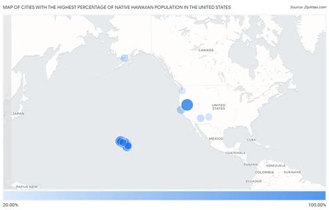 Percentage Of Native Hawaiian Population In The United States By City