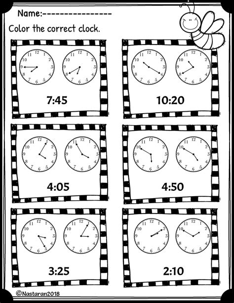 Free Telling Time Worksheet To Nearest 5 Minutes Worksheets Library