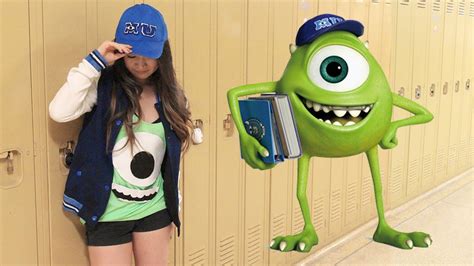 Diy Mike Wazowski Monsters University Costume No Sew Halloween Monsters University