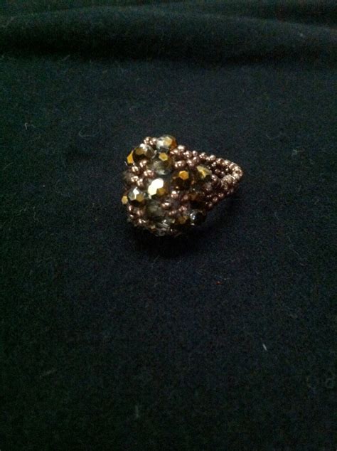 Swarovski Crystal Seed Bead Dome Ring Etsy