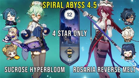 Sucrose Hyperbloom And Rosaria Reverse Melt Genshin Impact Abyss