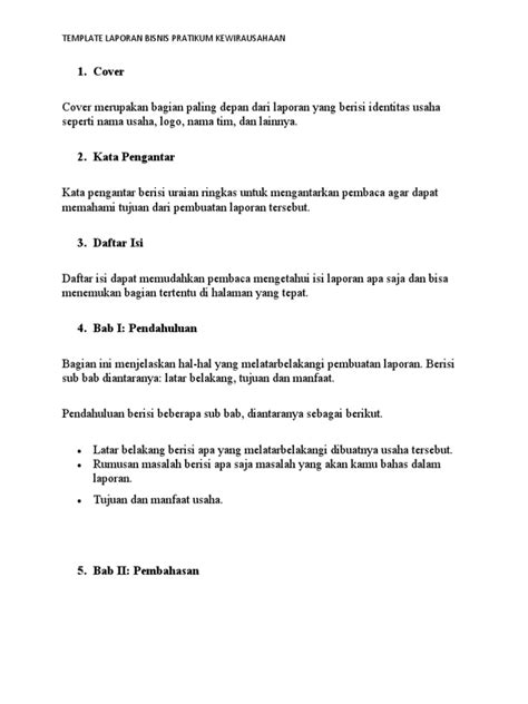 Aa203 Ketentuan Laporan Bisnis Pdf