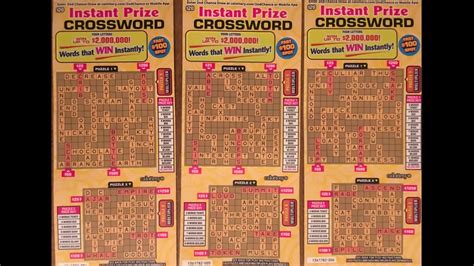 CA LOTTERY 20 INSTANT PRIZE CROSSWORD SESSION YouTube