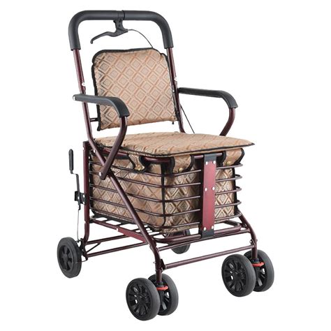 Pwtool Lightweight Walkers For Seniors Heavy Duty Senior Walker Seated Walkers 4 Wheel Folding