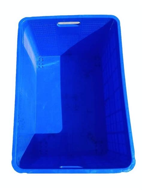 Rectangular 15L Blue Industrial HDPE Crate Outer Dimension LXWXH