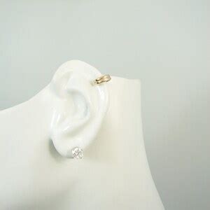 POST Pierced Cartilage Helix Hoop Piercing Solid Gold Hex Etsy