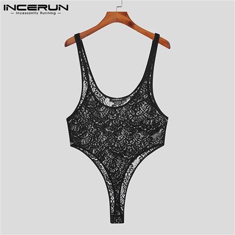 Incerun Body De Malla Transparente Para Hombre Body Sexy Sin Mangas