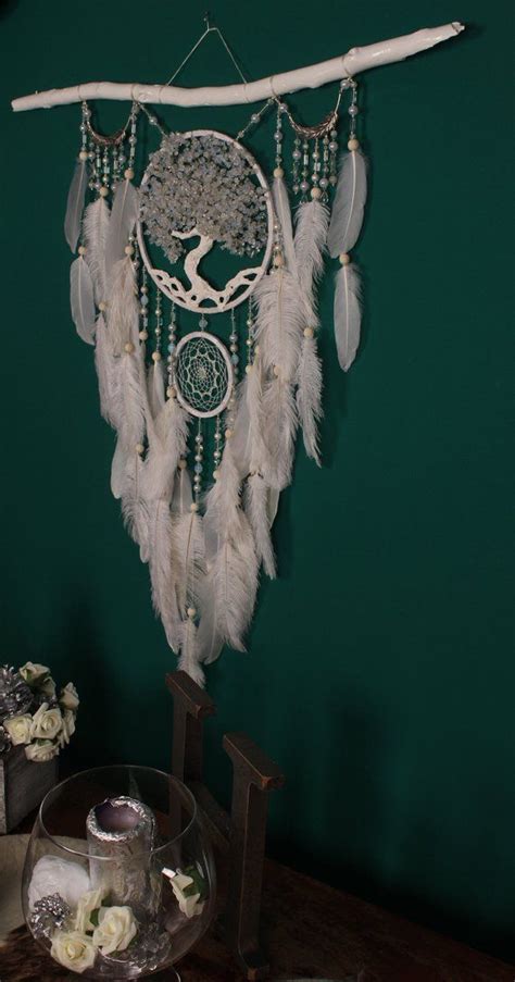 Arbre De Vie Tenture Murale Dream Catcher Dreamcatcher Blanc Boho