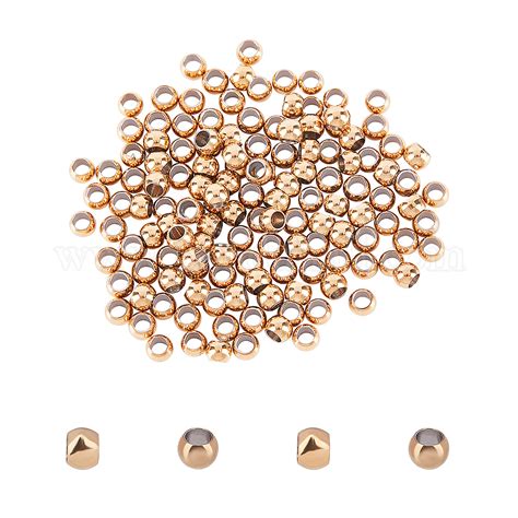 Shop Unicraftale About 300pcs 3mm Gold Round Metal Beads Spacer Beads Stainless Steel Bead 16mm