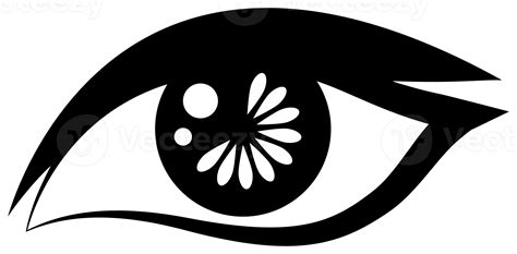 eye illustration, black and white eye icon. 10856418 PNG