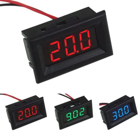 Digital Voltmeter Two Wires Led Display Blue Dc V Digital Panel