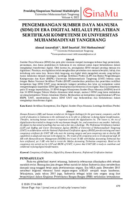Pdf Pengembangan Sumber Daya Manusia Sdm Di Era Digital Melalui
