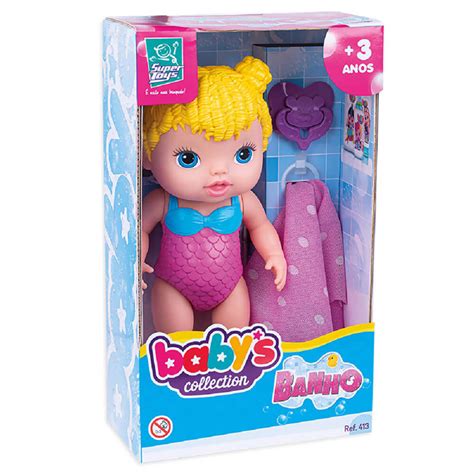 Boneca Babys Collection Banho Cm Super Toys Boneca Babys