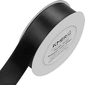 Amazon Solid Color Double Faced Black Satin Ribbon 1 X 25 Yards