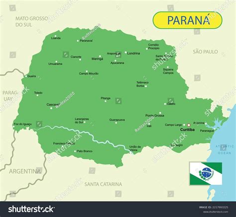 vector illustration map parana brazil stock vector royalty