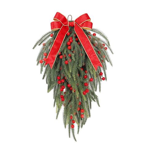 Harliver Christmas Teardrop Swags 23 71inch Artificial Pine Swag With