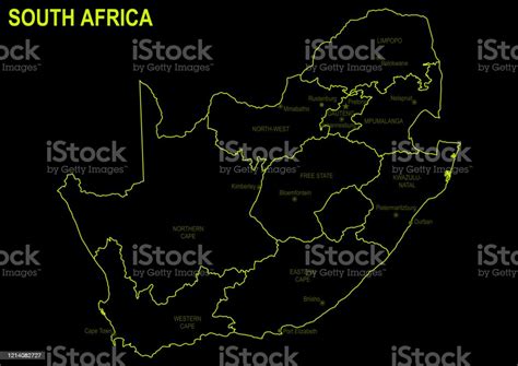 남아프리카 공화국의 네온지도 검은 배경에 대하여 남아프리카공화국에 대한 스톡 벡터 아트 및 기타 이미지 남아프리카공화국