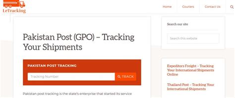 Pakistan Post Tracking - Track Your Parcels with LeTracking