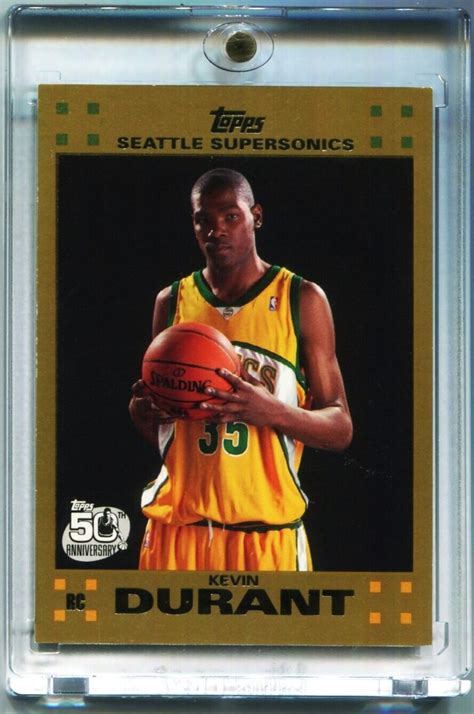 2007 08 Topps Gold Kevin Durant Rookie Card 610 2007 Warriors Suns