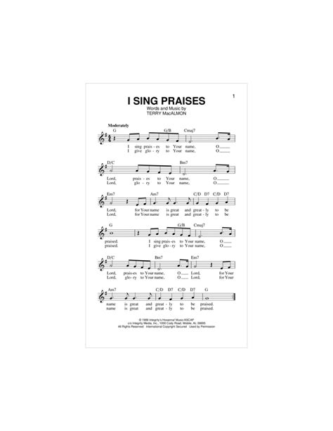 I Sing Praises By Terry Macalmon Piano Digital Sheet Music Sheet