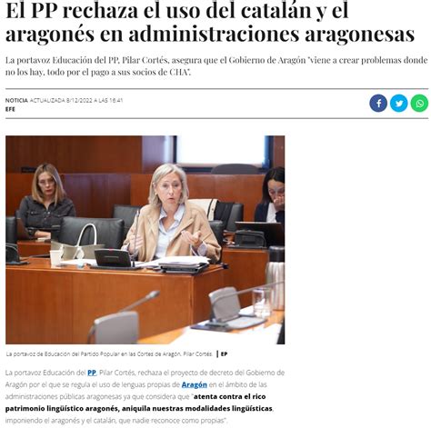 A Dreita Aragonesa Y Lanticatalanismo Torna A Enrestir Contra L