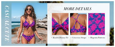 Amazon Cupshe Conjunto De Bikini De Dos Piezas Para Mujer Estampado Floral Y Detalle De